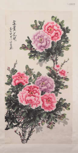 A CHINESE PAINTING OF PEONIES