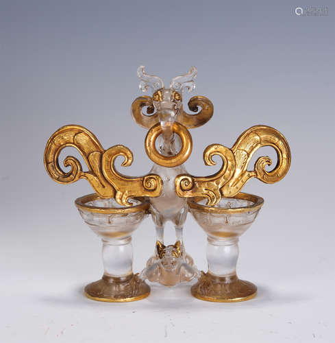 A CHINESE CRYSTAL AND GILDING DECORATION