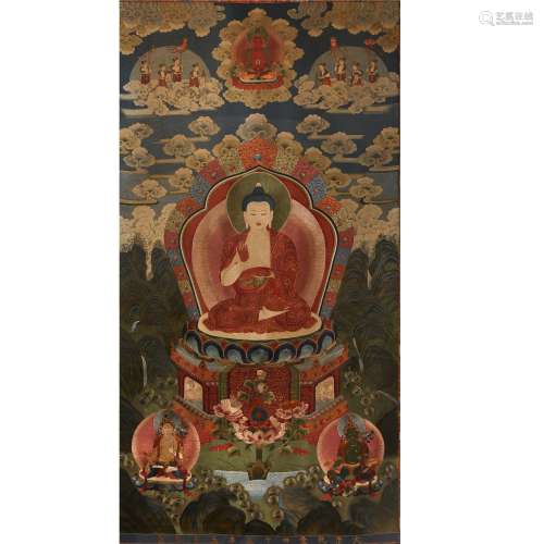 Embroidered  burning lamp Buddha, Qing Dynasty, China