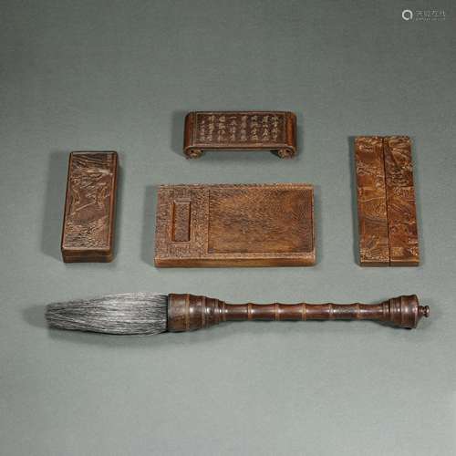 A set of the Four Treasures of Chen Xiang's Study, Qing Dyna...