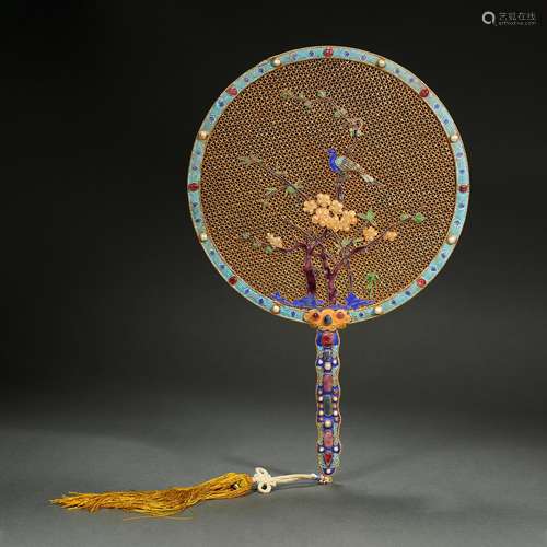 A gilt and silver fan, Qing Dynasty, China