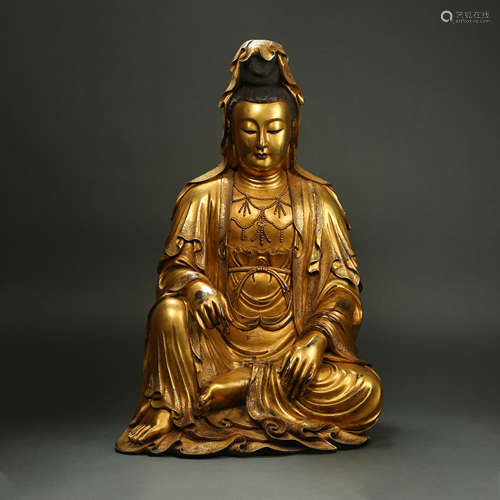 Gilt Bronze Freedom Guanyin, Ming Dynasty, China