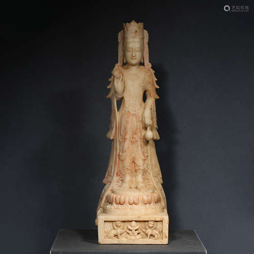 white marble Standing Bodhisattva, Northern Qi synasty, Chin...