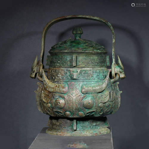 Bronze Animal Face Raised Beam (YOU), Western Zhou Dynasty