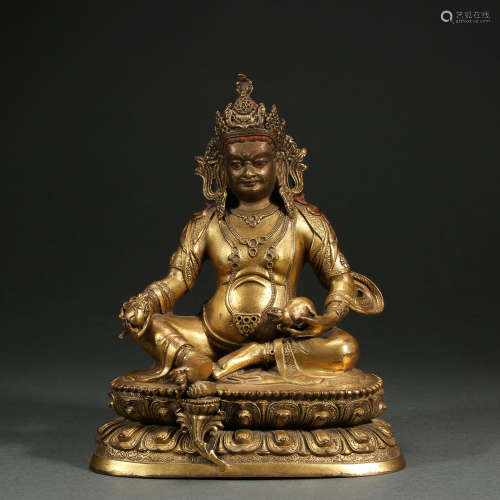 Gilt bronze god of wealth, Ming Dynasty