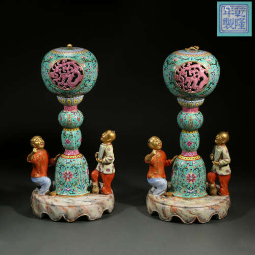 A pair of Chinese Qing Dynasty ZHADAO official hat racks