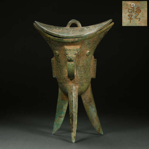 Chinese Shang Dynasty Bronze Jue JIA