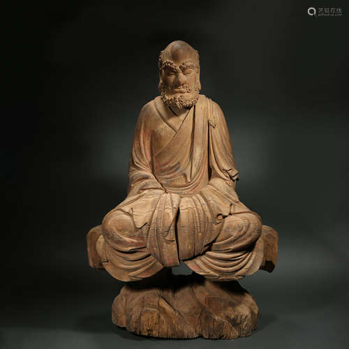 Chinese woodcarving statue of Bodhidharma