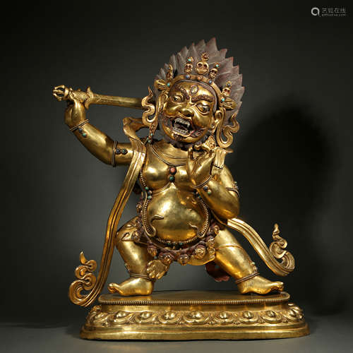 Gilt bronze Buddha statue, China