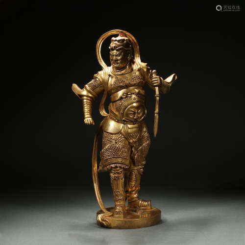 Gilt bronze weituo, Ming Dynasty, China