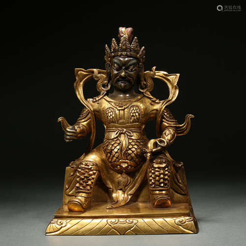 gilt bronze Heavenly King, Qianlong period, Qing Dynasty, Ch...