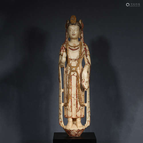 white marble Standing Bodhisattva, Northern Qi dynasty, Chin...