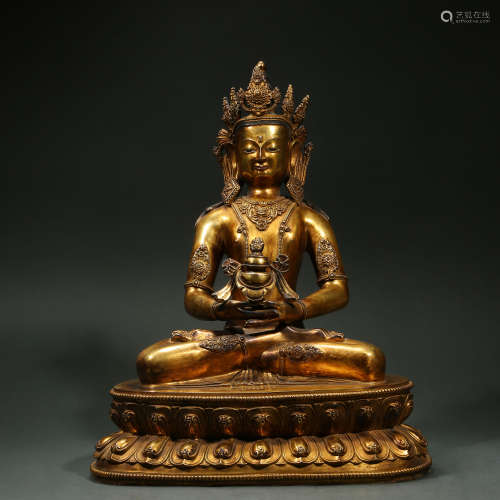 Gilt bronze immeasurable Buddha, Qing Dynasty, China