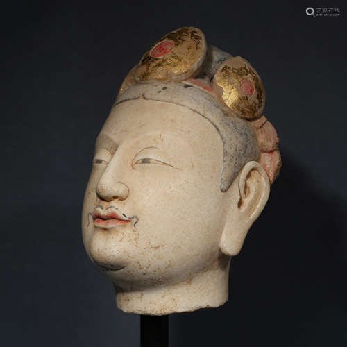 white marble Buddha head from the Northern Qi Dynasty, China