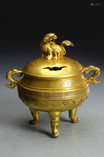 Gilt Incense Burner, Qing Dynasty, China