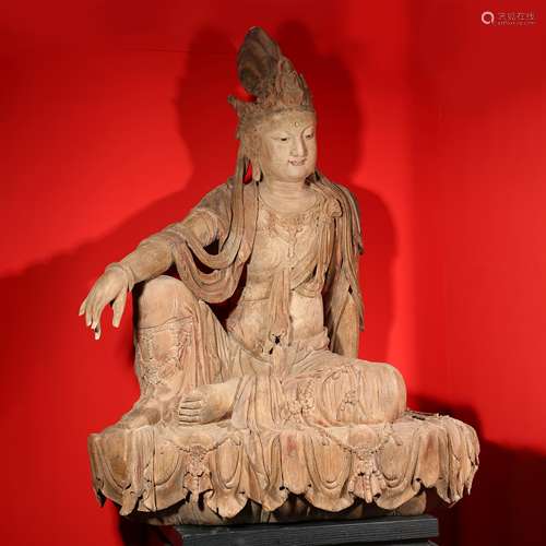 Chinese Northern Song Dynasty Woodcarving Freedom Guanyin