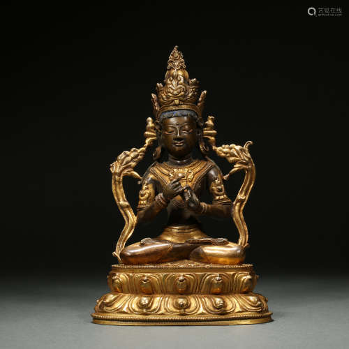 Big gilt bronze Tathagata, Qing Dynasty, China