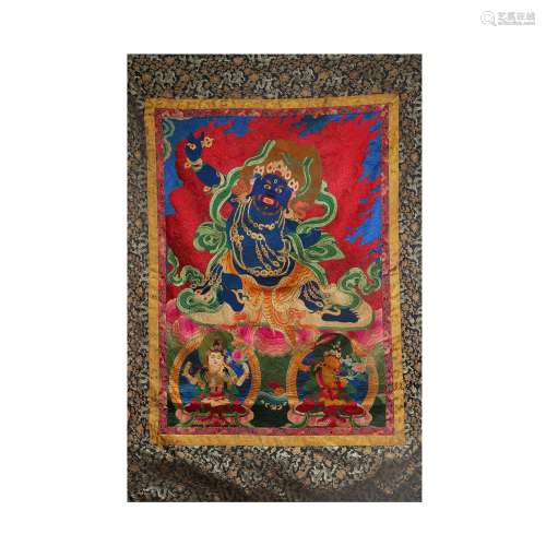 Chinese Qing Dynasty Embroidery Tangka Vajra Hand