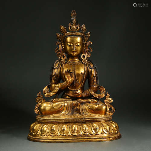 Gilt bronze Guanyin, Qing Dynasty, China