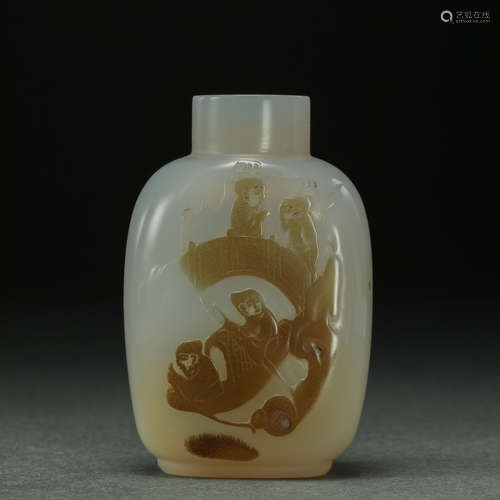 QING DYNASTY, AGATE SNUFF BOTTLE