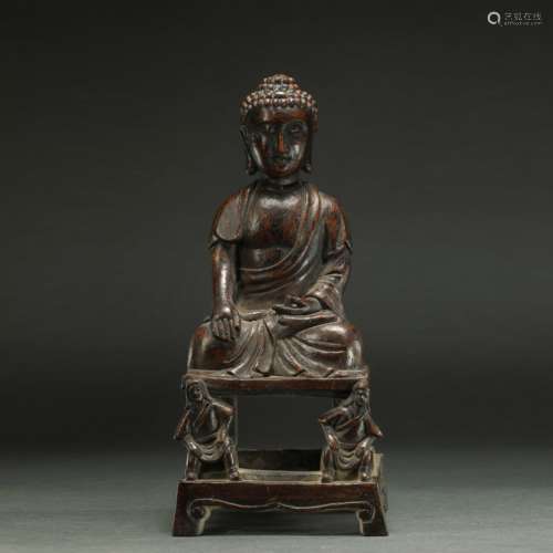 QING DYNASTY, WOOD CARVED BUDDHA