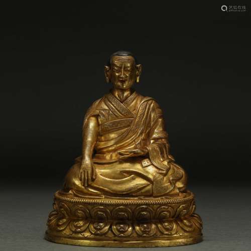 GILT BRONZE BUDDHA, QING DYNASTY