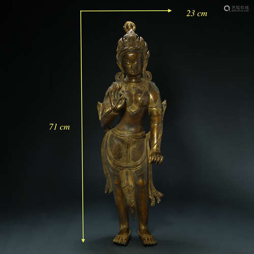 GILT BRONZE BUDDHA STATUE, QING DYNASTY