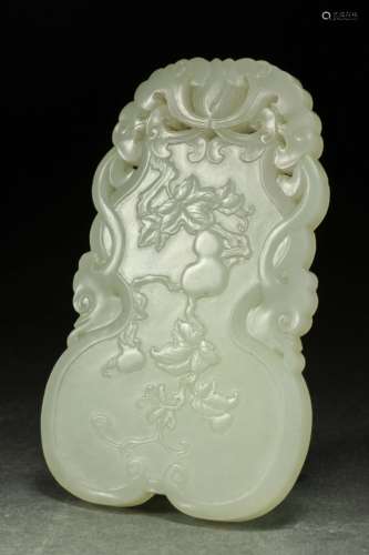 QING DYNASTY, HETIAN JADE PLAQUE