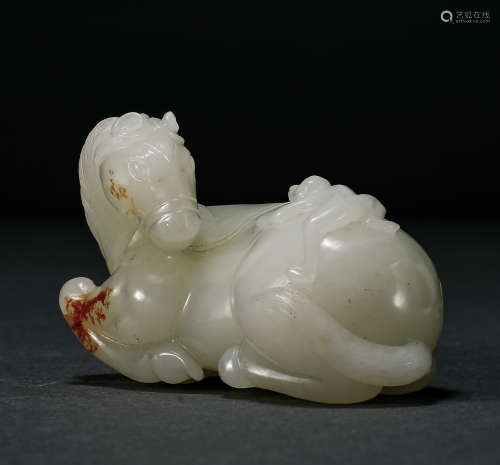 QING DYNASTY, JADE CARVED HORSE