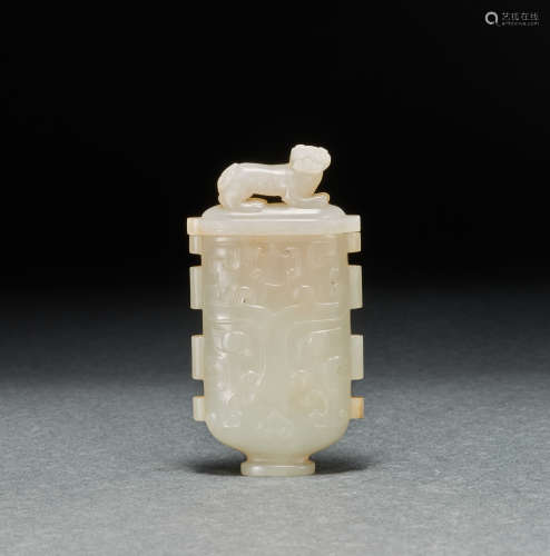 QING DYNASTY, SMALL JADE BOTTLE