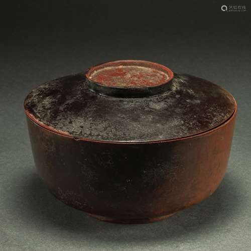 LACQUERWARE COVER BOWL, LIAO OR JIN PERIOD