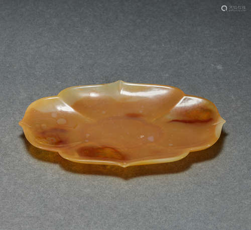 QING DYNASTY, AGATE SMALL PLATE