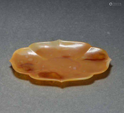 QING DYNASTY, AGATE SMALL PLATE