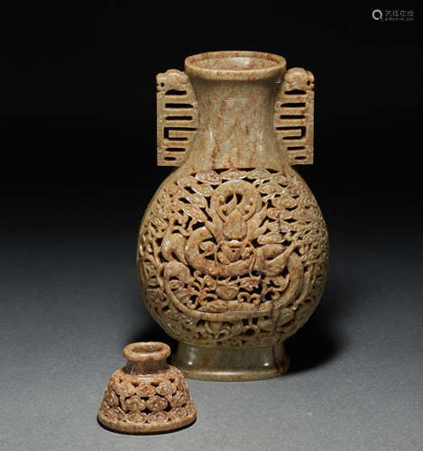 QING DYNASTY, JADE BOTTLE