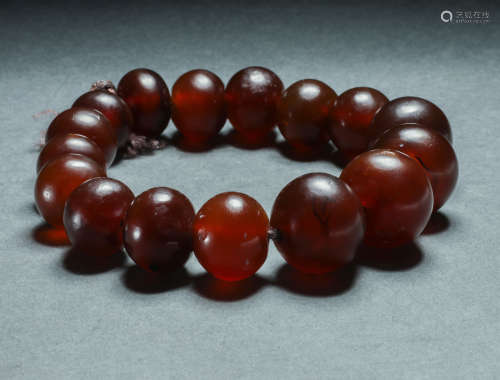 LIAO DYNASTY, A SET OF AGATE BEADS