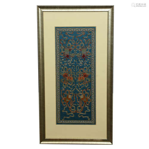 QING DYNASTY, EMBROIDERY HANGING SCREEN