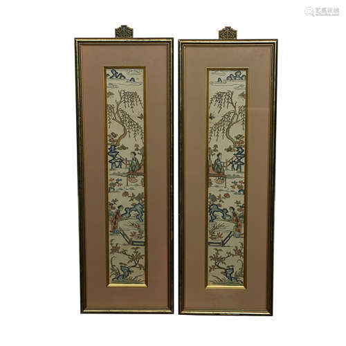 QING DYNASTY, EMBROIDERY HANGING SCREEN