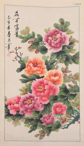 A CHINESE PAINTING OF PEONIES