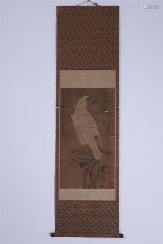 A CHINESE SCROLL PAINTING OF WHITE EAGLE