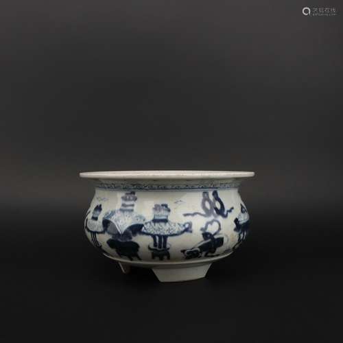 Blue-and-white Incense Burner