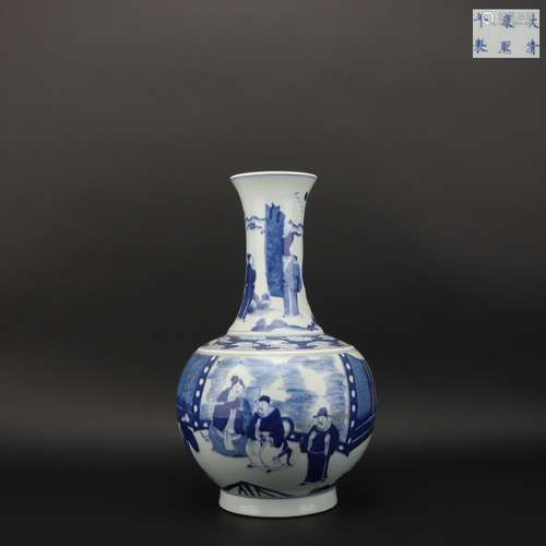 Blue-and-white Globular Vase