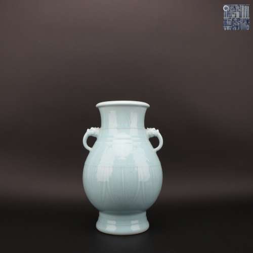 Light-sky-blue Glazed Vase