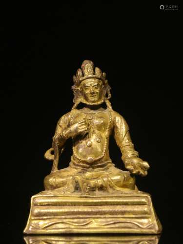 Gilt Copper Statue of the God of Wealth,Huang