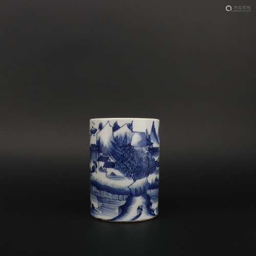 Blue-and-white Brush Pot