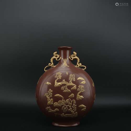 Gilt Moon-shaped Vase