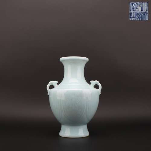 Light-sky-blue Glazed Vase