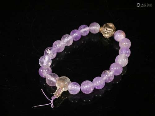 Old Collection.Amethystine Handheld Bracelet with Eighteen B...