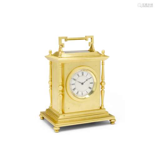 A mid 19th century gilt brass carriage timepiece Viner, Lond...