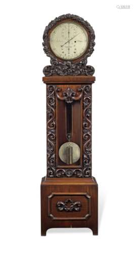 A good mid 19th century carved mahogany floorstanding regula...