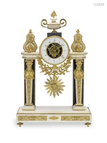 A fine early 19th century Belgian ormolu-mounted marble cloc...